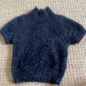 RARE current mood fuzzy cropped turtle neck